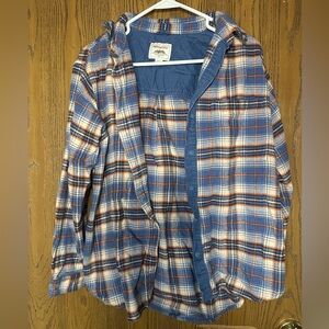 American Eagle Outfitters Blue and White Checkered Shirt
